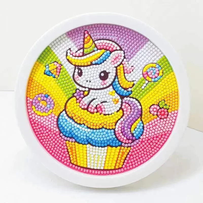 Round frame unicorn diamond painting kitten children's handmade dinosaur creative diamond stickers tiger diy point diamond paint ALPENZO