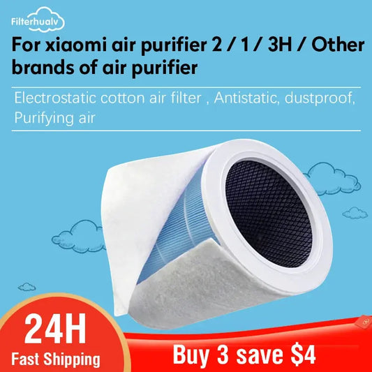 10 PCS Electrostatic Cotton Anti-dust Air purifier Filter for xiaomi mi 1/2/2S hepa air filter Universal Air purifier PM2.5 - ALPENZO