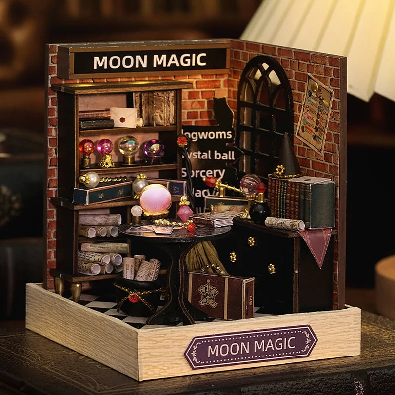Magic Wooden Doll House Mini Kit DIY Handmade Assembly Model Building Room Bedroom Decoration 3D Puzzle Girl Toy Birthday Gifts ALPENZO