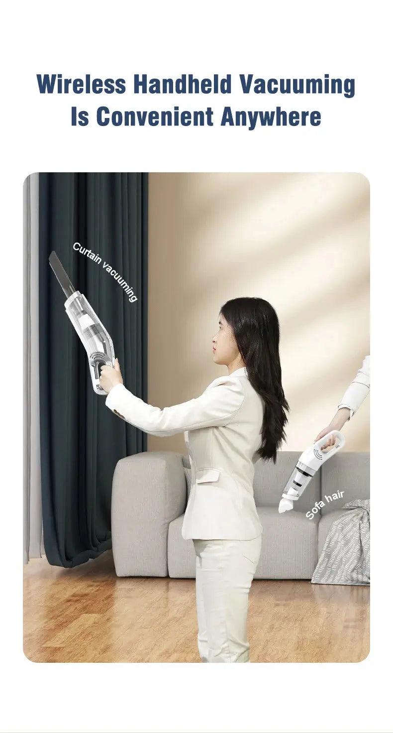 Handheld Home Vacuum Cleaner Rechargeable Portable Vacuum Cleaner Car Home Dual Purpose Wireless Dust Catcher Pet Hair 10000PA - ALPENZO