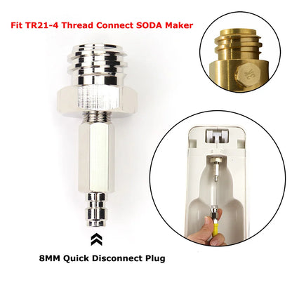 Soda Maker To External Co2 Tank Adapter and Hose Kit Fit Sodastream & W21.8-14 Or CGA320 With Quick Disconnect