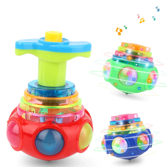 1 PCs Random Color Luminous Music Rotating Gyroscope Outdoor Toys Colorful Lights Luminous Toys Notes ALPENZO
