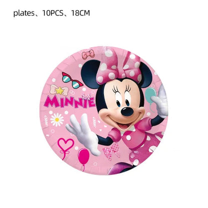Minnie Mouse Party Decoration Disposable Tableware Minnie Cup Plate Balloon For Girls Baby Bath Birthday Party Supplies ALPENZO