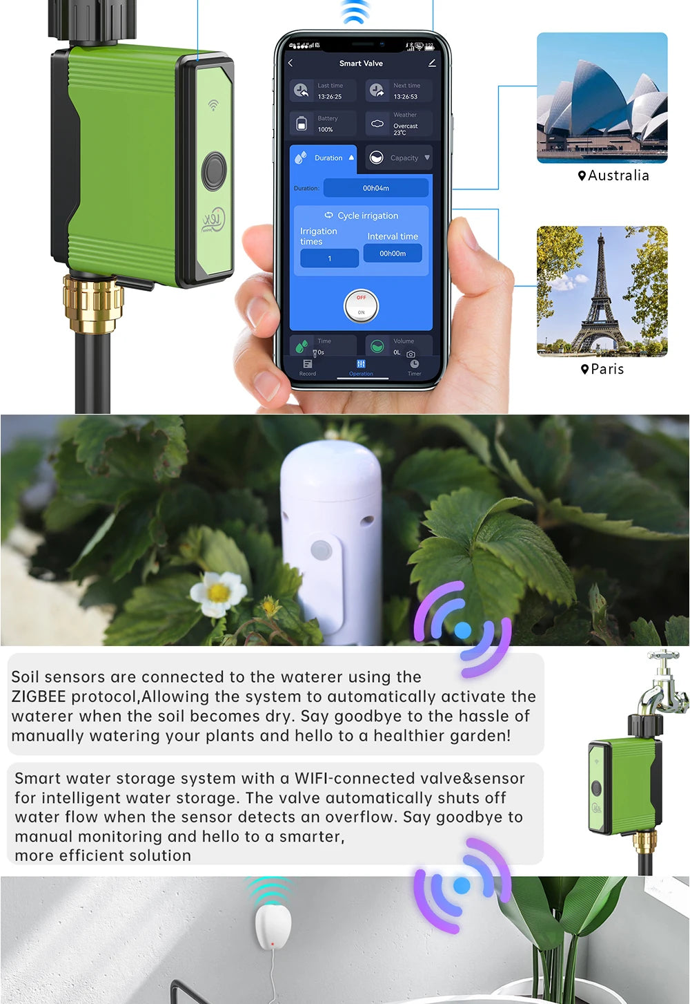 ZIGBEE WIFI Garden Watering Timer Smart Sprinkler Drip Irrigation System Built-in Water Flow Recorder Controller TUYA - ALPENZO