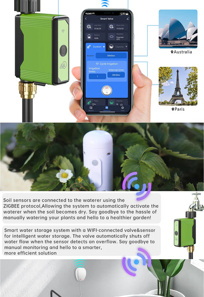 ZIGBEE WIFI Garden Watering Timer Smart Sprinkler Drip Irrigation System Built-in Water Flow Recorder Controller TUYA - ALPENZO