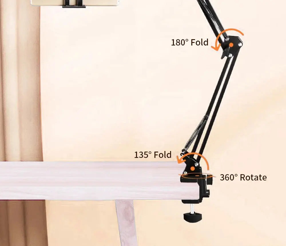 Tablet Holder for Bed with 90cm Metal Arm 360° Rotating Bed Tablet Mount Stand For iPad Stand 4.5~11 Inch Phone Tablet Bracket - ALPENZO