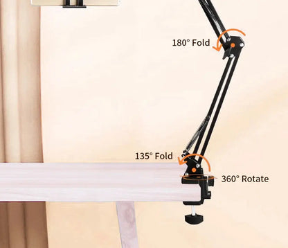 Tablet Holder for Bed with 90cm Metal Arm 360° Rotating Bed Tablet Mount Stand For iPad Stand 4.5~11 Inch Phone Tablet Bracket - ALPENZO