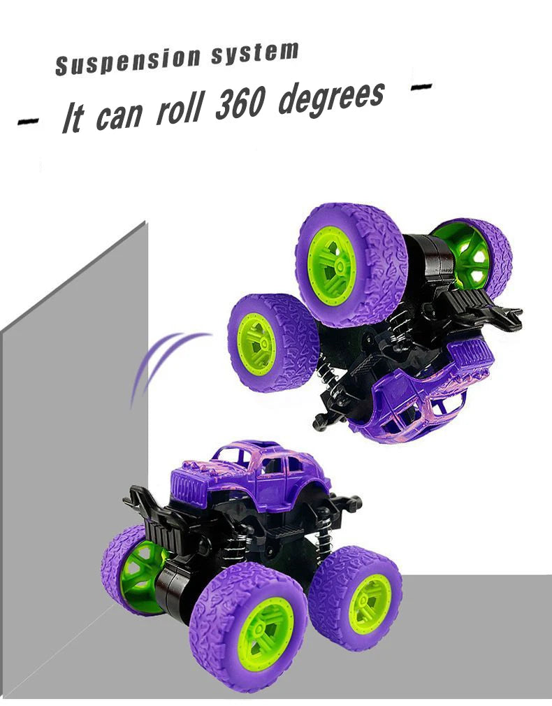 Inertial Off-Road Vehicle Toy Super Fall Resistant Climbing Car Model Car Children's Four-Wheel Drive Toy 360 Degree Rotation ALPENZO