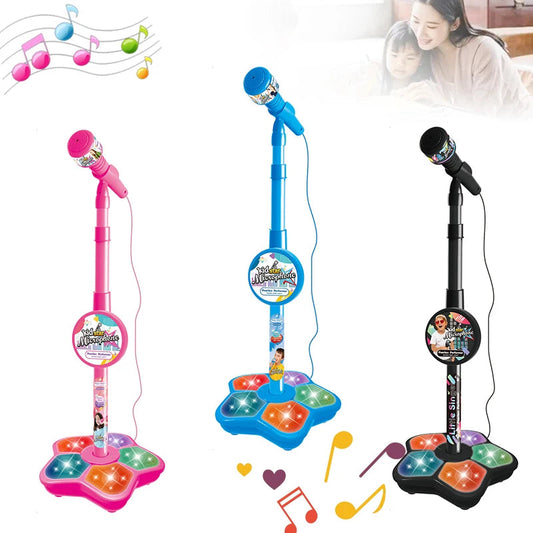 Kids Microphone with Stand Karaoke Song Music Instrument Toys Brain-Training Educational Toy Birthday Gift for Girl Boy ALPENZO