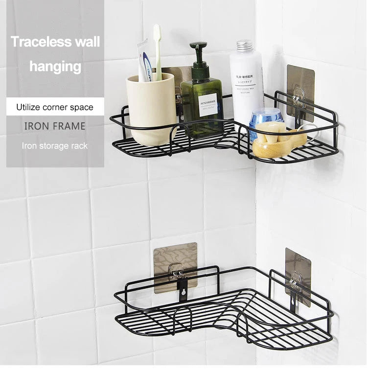 Iron Triangle Rack For Kitchen Bathroom Storage Rack Thickened Love Corner Rack Storage Rack Durable - ALPENZO