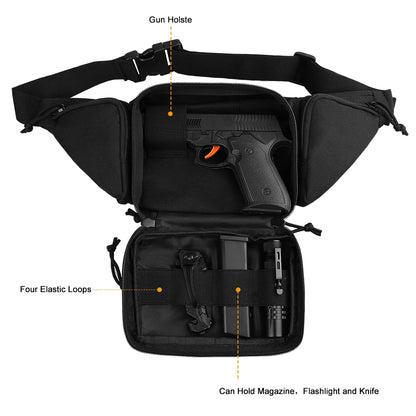 Molle Gun Holster Fanny Pack Fits Glock K Ruger S&W M&amp P Shield Taurus Sig Sauer Springfield Beretta Kimber Walther