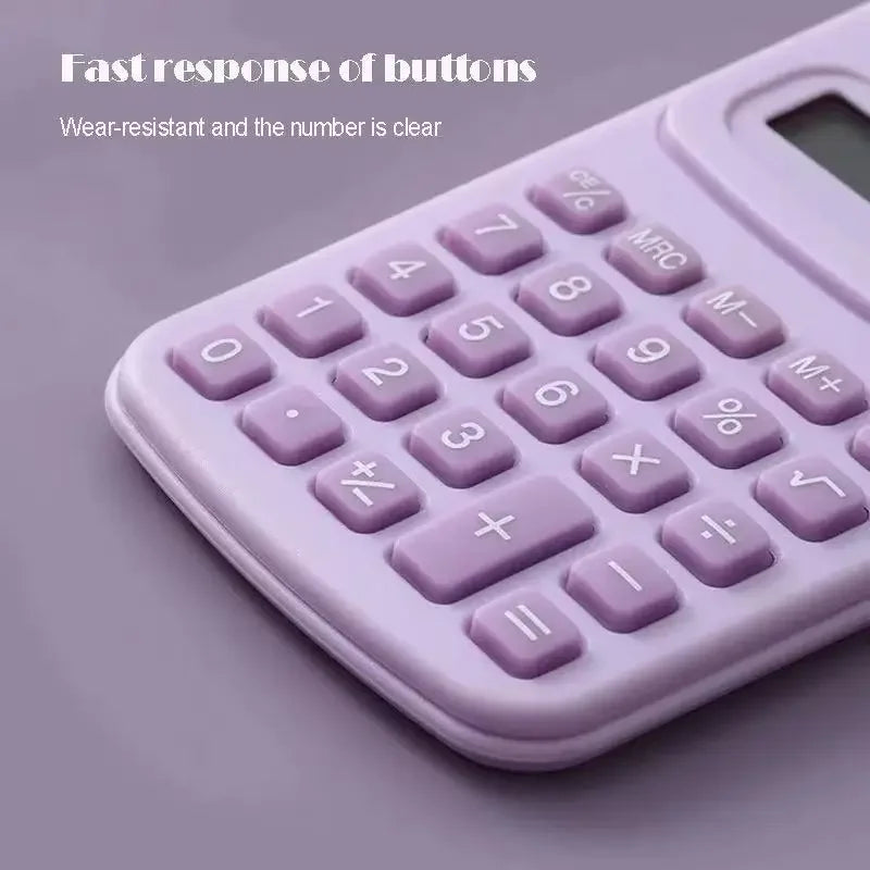 Small Solar Calculator Portable Calculator Cute 8 Digits LCD Electronic Calculator Home Office Primary School Teaching Supplies ALPENZO