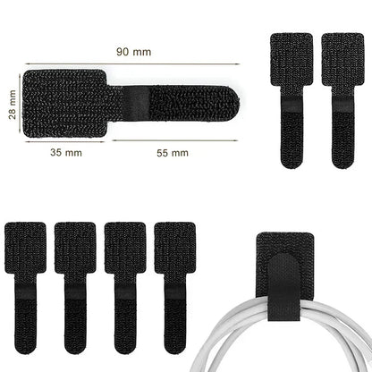 Reusable Cable Ties Fastening Wire Organizer Cord Rope Holder Self Adhesive Adjustable Cord Organizer Straps Desk Management - ALPENZO