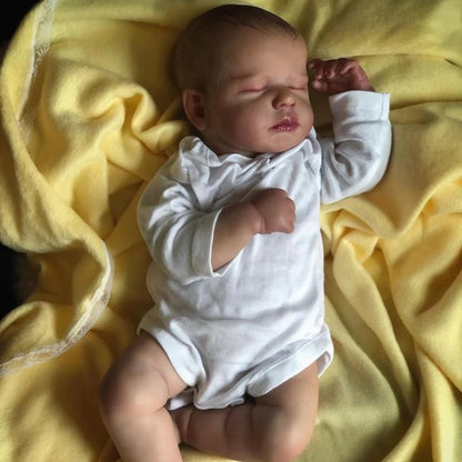 50CM LouLou Reborn Realistic Finished Bebe Reborn Silicone Vinyl Cloth Body Doll Handmade Toy For Girls Christmas Gift ALPENZO