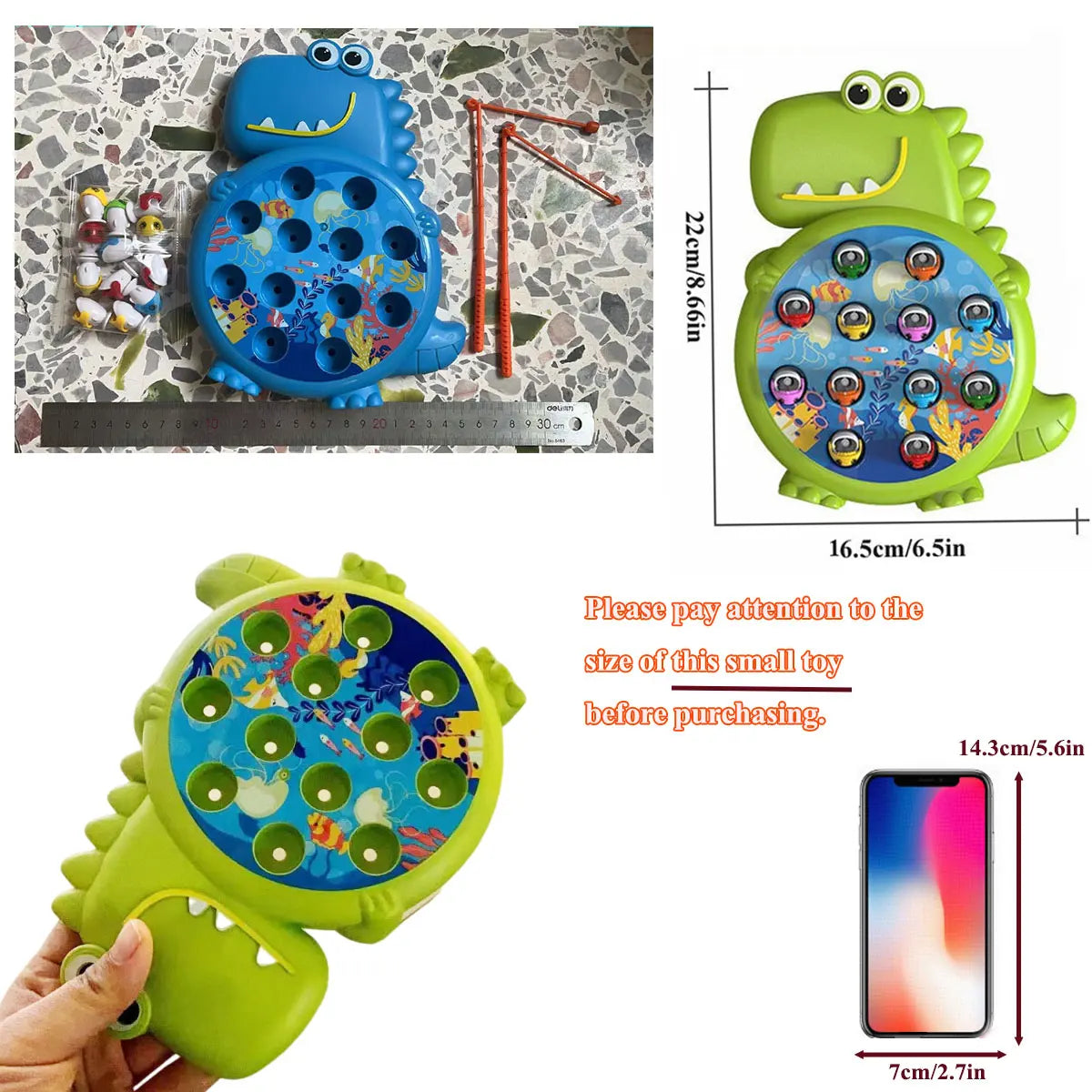 Dinosaur Simple Magnetic Fishing Toys Play Rod Game Toys for Children Baby Montessori with Rod Kids Educational No Rotating Gift ALPENZO