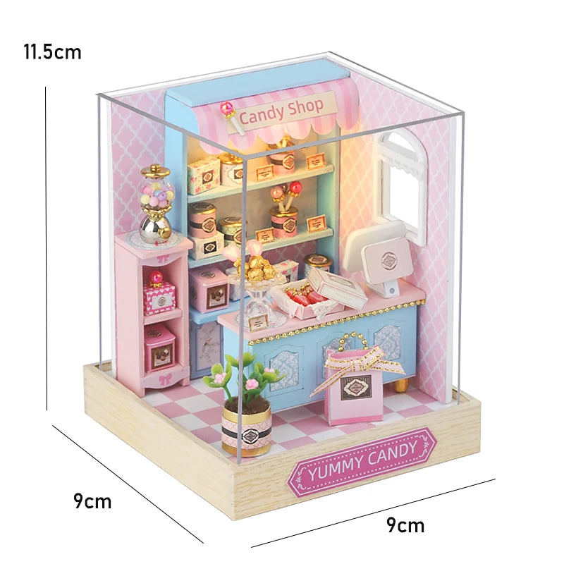 Wooden Miniature Doll House DIY Small House Kit 3D Puzzle Assemble Building Model Home Bedroom Decoration With Furniture Gifts ALPENZO