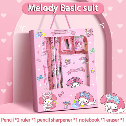 Sanrio Kuromi Melody Cinnamoroll Stationery Gift Box Girls Primary School 12-Piece School Supplies for Children Kawaii New Hot ALPENZO