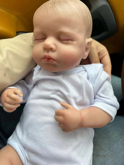 MRB 50CM Realistic Finished Bebe Reborn Silicone Vinyl Cloth Body Doll LouLou Handmade Toy For Girls Christmas Gift ALPENZO