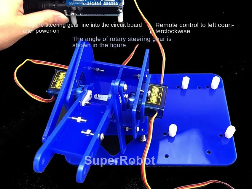 SG90 MG90S 4 Dof Unassembly Acrylic Mechanical Robot Manipulator Claw Kit For Arduino Robot Arm STEAM Kit Programming Robot Arm ALPENZO