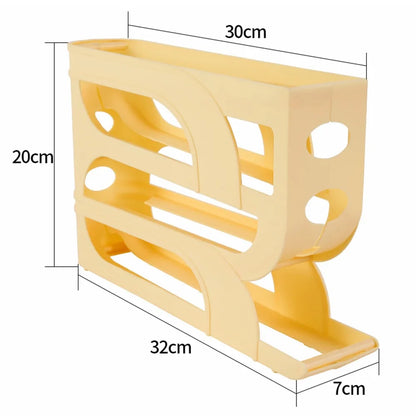 Large Capacity Automatic Egg Roller Household Four Tier Refrigerator Egg Storage Box Space Saving Kitchen Dedicated - ALPENZO