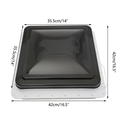Roof Vent Fan Camper Van Motorhome RV Caravan Skylight Vent 42cmx42cm Dustproof - ALPENZO