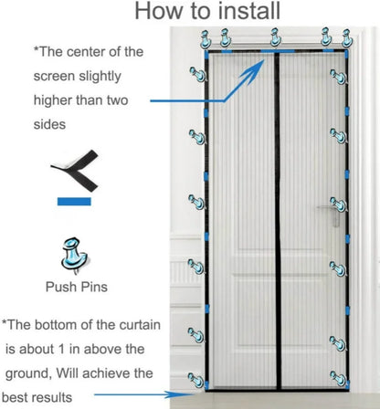 Summer Anti-mosquito Magnetic Screen Door Curtain Net Anti-insect And Fly Partition Curtain Net Automatic Closing Screen Window - ALPENZO