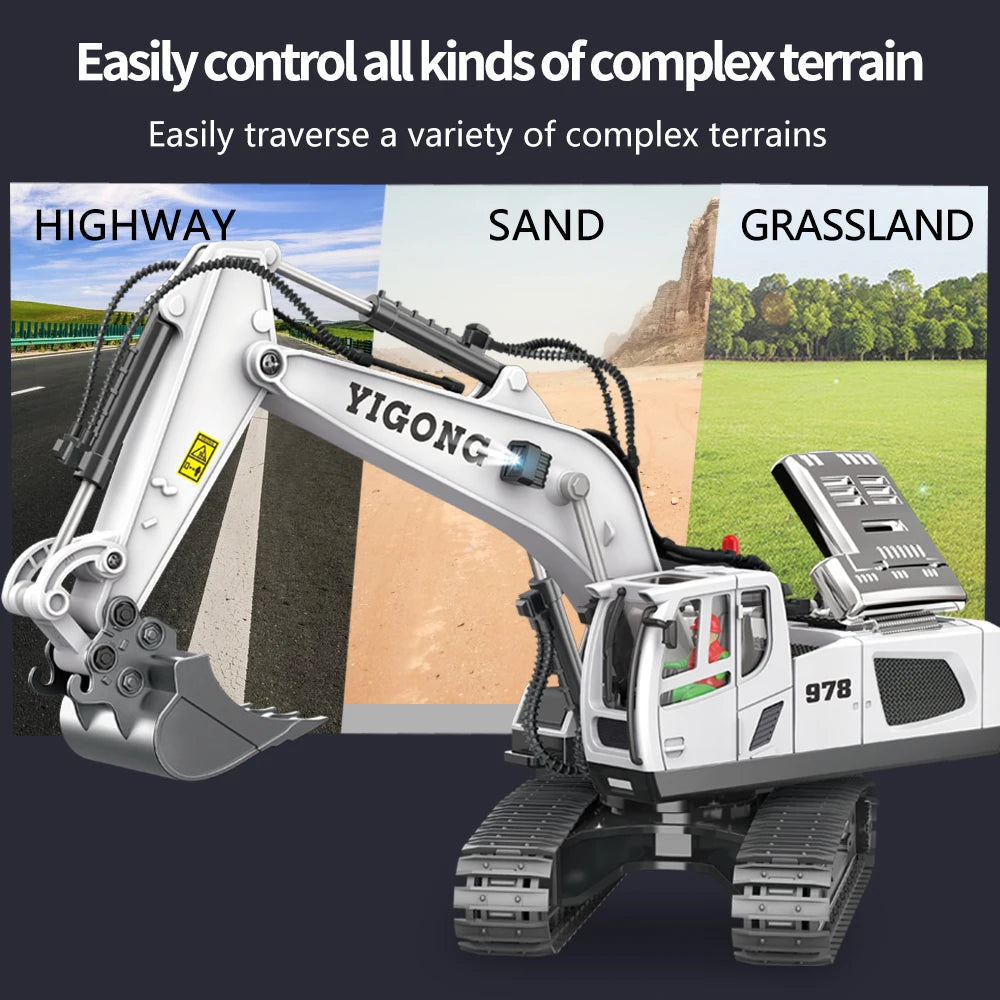RC Car Children Toys Remote Control Car Toys For Boys Radio Control Excavator Dump Truck Bulldozer Electric Car Kids Toys Gift ALPENZO