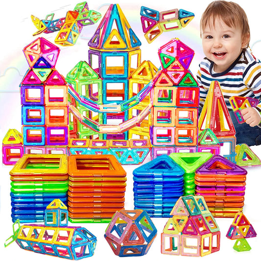 Magnetic Building Blocks Big Size and Mini Size DIY Magnets Toys for Kids Designer Construction Set Gifts for Children Toys ALPENZO