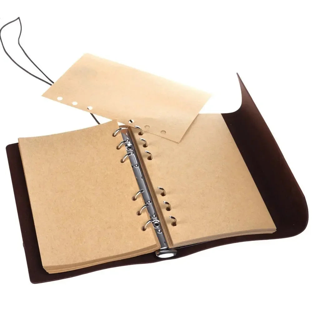 Retro Notebooks & Journals Agenda  Binder Sketch Book Leather Soft Cover 14x10cm Replaceable Kraft Paper Inner Korean Stationery ALPENZO