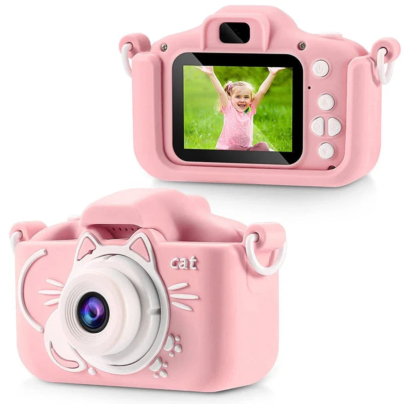 Kids Camera Toys 2 inch Screen HD Cartoon Kids Digital Camera Mini SLR Camera Cute Toy For Children Birthday Christmas Gifts ALPENZO