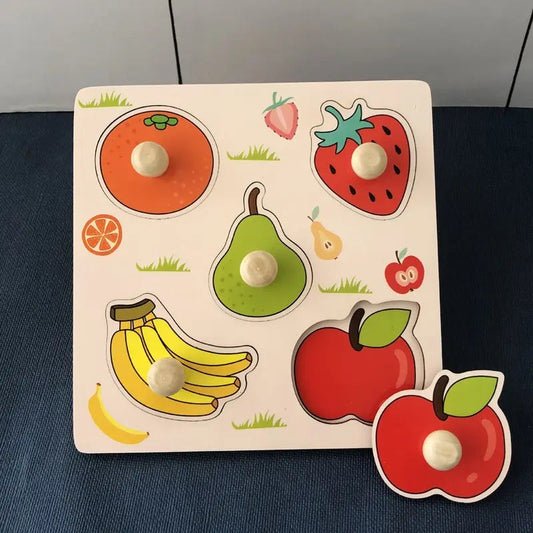 Children Hand Scratch Board Baby Montessori Early Education Fruit Cognitive Puzzle Toy ALPENZO