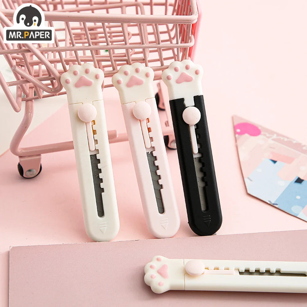 Mr.Paper Mini Portable Cat Claw Utility Knife Cute Creative Exquisite Hand Account Decoration Paper Cutting Tools Art Supplies ALPENZO