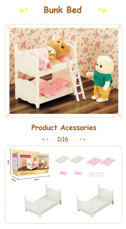 1:12 Miniature Furniture Forest Family Kitchen Toy Dining Table Dollhouse Accessories Bathroom Pretend Play For Girl Gifts Toys ALPENZO
