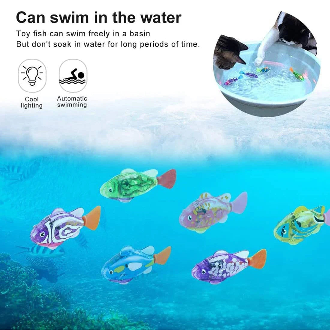 Baby Shower Luminous Induction Electric Fish Playing in Water Toy, Simulated Electronic Fish for Luminous Swimming ALPENZO