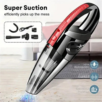 Portable Car Wireless Vacuum Cleaner Powerful Suction Rechargeable Handheld Vacuum Cleaner Quick Charge for Car Home Pet Hair - ALPENZO