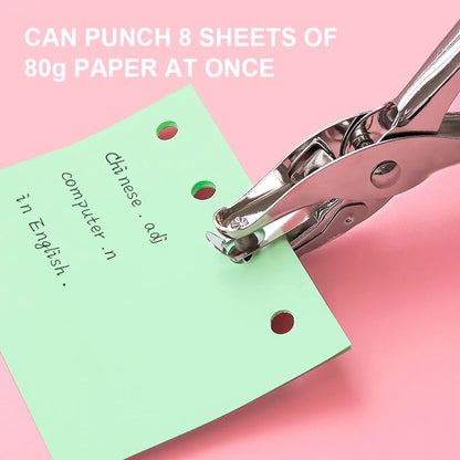 Single Hole Puncher Capacity 6mm Diameter Hole Puncher Hand Paper Cutter Paper for Scrapbooking Tool Home Office School Supplies ALPENZO