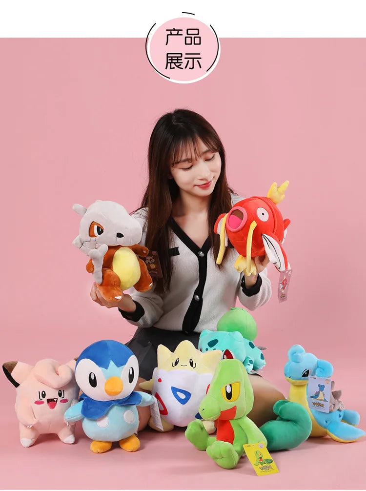 POKEMON Original Plush Toy Gengar Pikachu Charizard Genuine Plush Doll Soft Kawaii Cute Cartoon Piplup Toys for Kids Gift ALPENZO