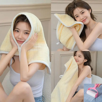 Square Spiral Bath Towel Designer Solid Color Quick Drying Water Absorbing Dry Hair Household And Daily Use Soft Square-Towels - ALPENZO
