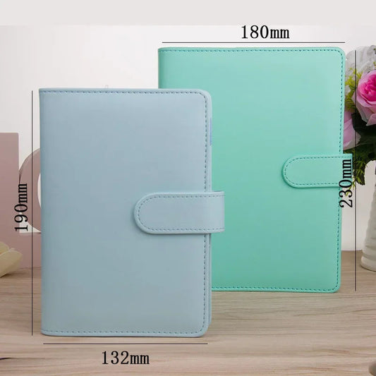 Macaroon Color A6/A5 PU Leather DIY Binder Notebook Cover Diary Agenda Planner Paper Cover School Stationery ALPENZO