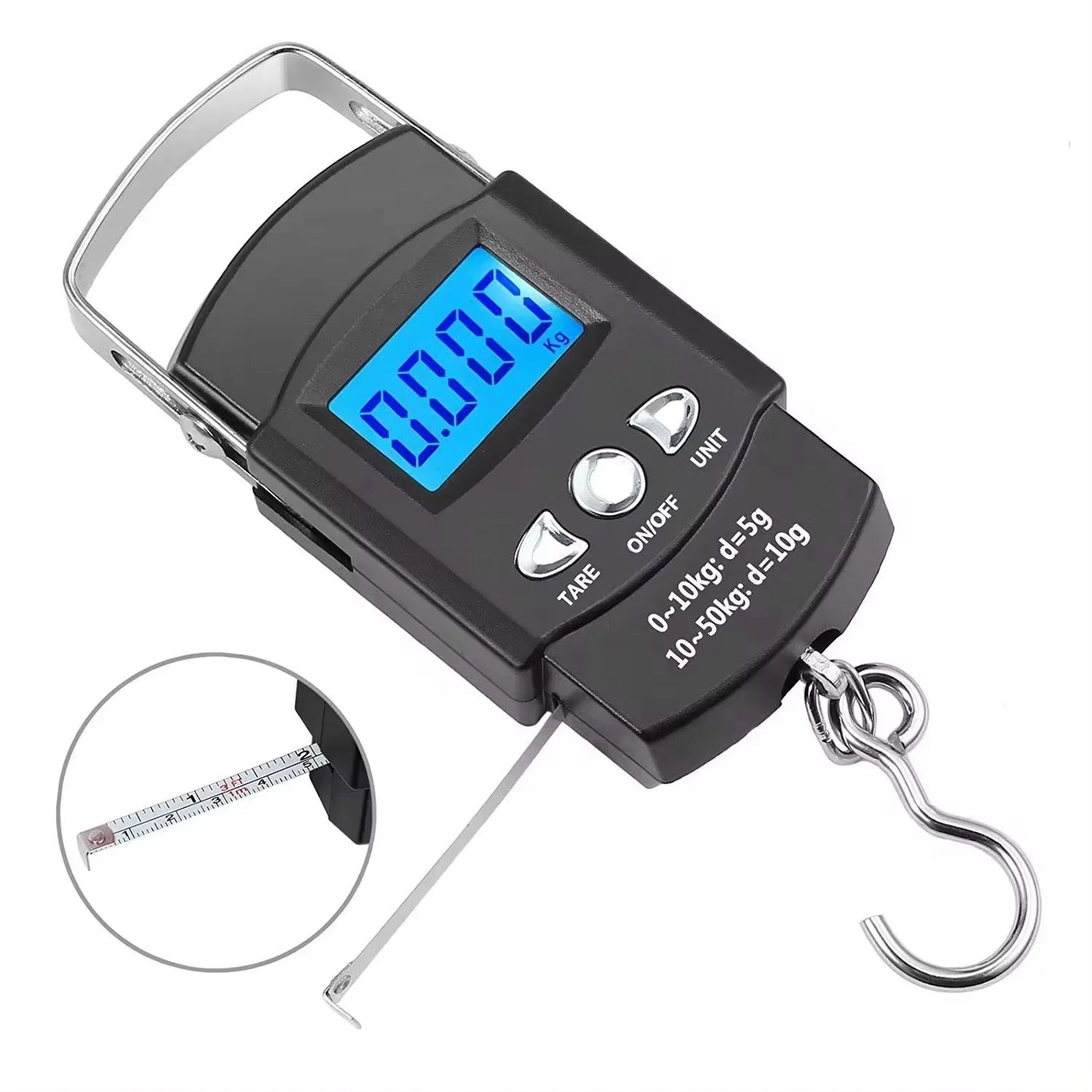 FLYSAND Mini Digital Scale 40kg X 10g for Fishing Luggage Travel Weighing Steelyard Hanging Electronic Hook Scale Fishing Tool
