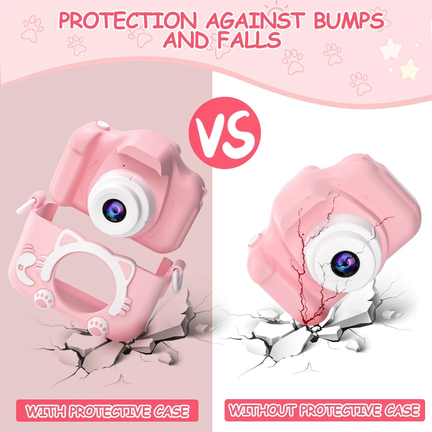 Kdis Camera Toys 1080P HD 2inch Screen Cat Mini Digital Camera for Girls Boys Children Chirtmas Birthday Gift Toys ALPENZO