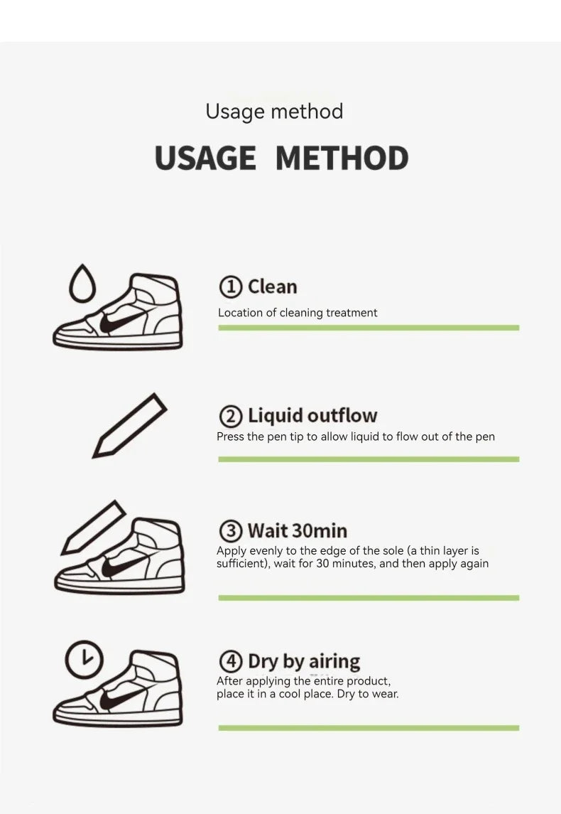 Shoes Stains Removal Waterproof Sneakers Anti-Oxidation Pen Repair Complementary Color White Go Yellow Shoe Whitening Cleaning ALPENZO