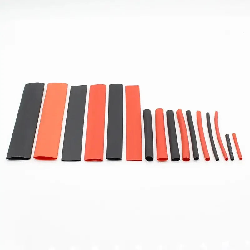Tubing 2:1 Assortment Polyolefin Tube Car Cable Sleeving Wrap Wire Kit 127pcs Black Red Heat Shrink - ALPENZO