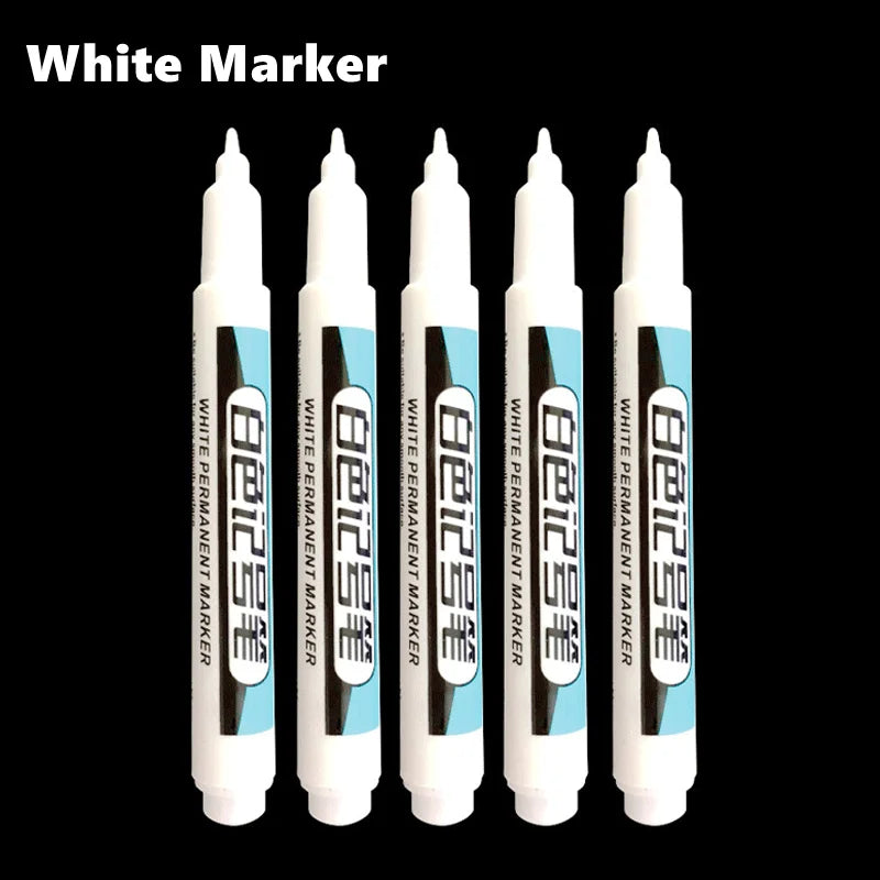 1/4Pcs White Permanent Paint Pen set for Wood Rock Plastic Leather Glass Stone Metal Canvas Ceramic Deep Hole Marker 0.7mm ALPENZO