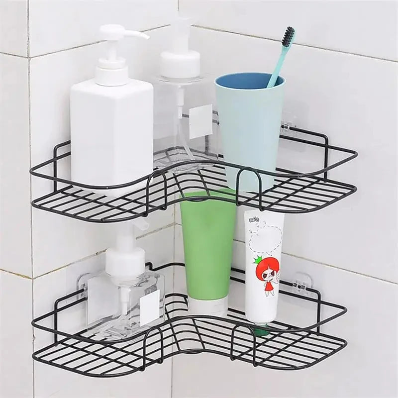 Iron Triangle Rack For Kitchen Bathroom Storage Rack Thickened Love Corner Rack Storage Rack Durable - ALPENZO