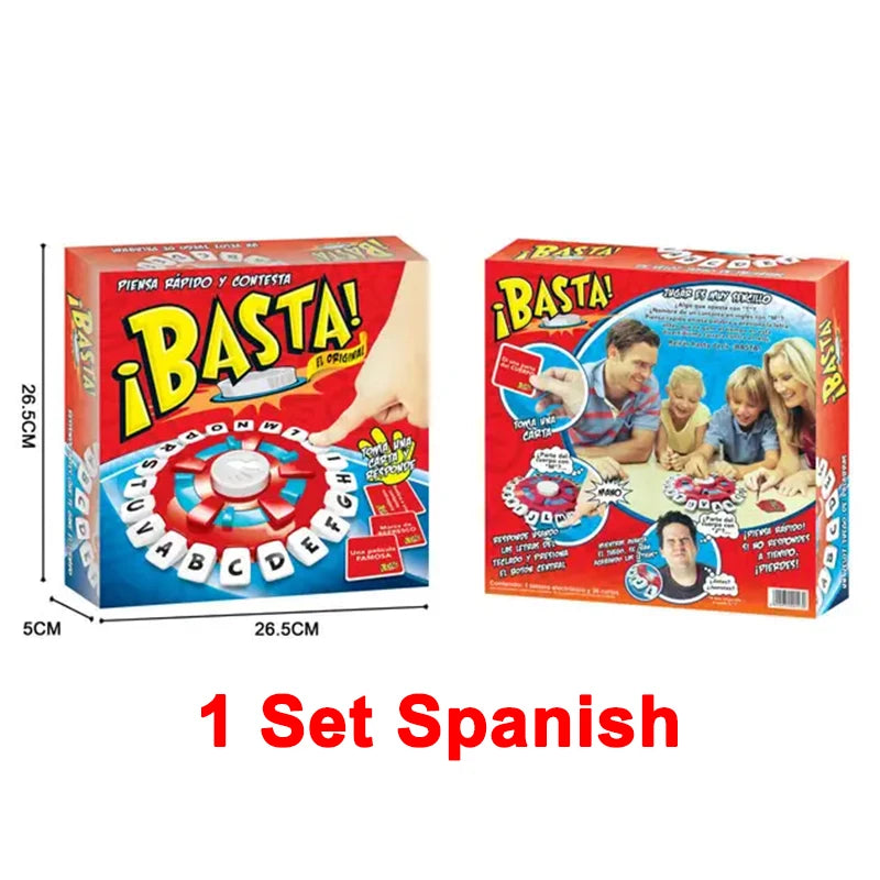 Spanish Basta Game Fast-paced Family Gathering Letter Toys For Adults Children Letters Learning Lengua española Juegos De Mesas ALPENZO