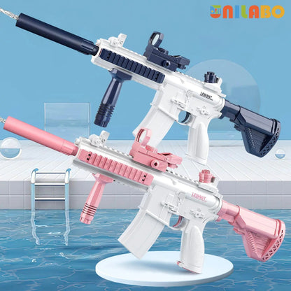 Unilabo M416 Electric Water Gun - Battery Powered With External Water Bottle Attachment - Perfect For Kids & Adults Outdoor Fun ALPENZO