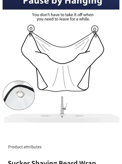 Shaving Apron for Men, Beard Catcher Cape, Hair Trimming Bib for Shaver & Barber, Easy Clean Face & Beard Hair Catcher
