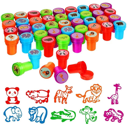 10pcs Assorted Stamps for Kids Self-ink Stamps Children Toy Stamps Smiley Face Seal Scrapbooking DIY Painting Photo Album Decor ALPENZO