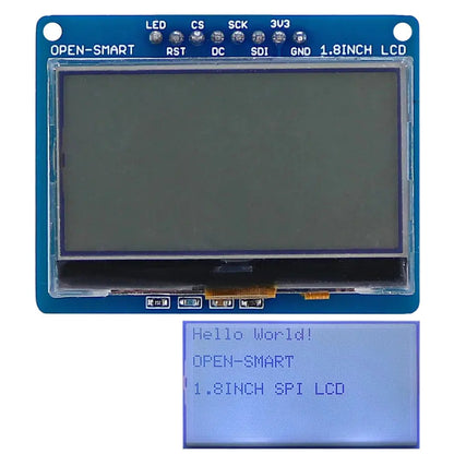 OPEN-SMART With Backlight LED 3.3V 1.8 Inch 128 * 64 Serial SPI Monochrome LCD Shield Breakout Board Module for Arduino - ALPENZO